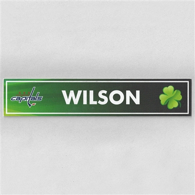 Tom Wilson - Washington Capitals - 2017 St. Patricks Day Locker Room Nameplate  