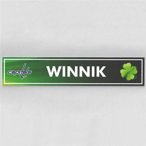 Daniel Winnik - Washington Capitals - 2017 St. Patricks Day Locker Room Nameplate  