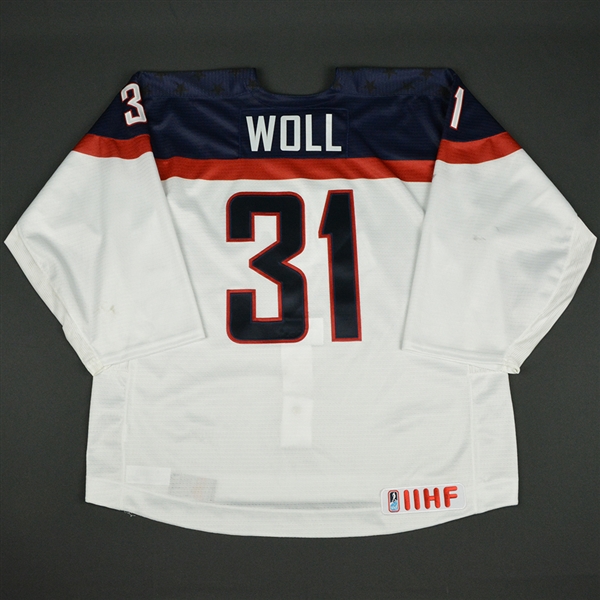 Joseph Woll - 2017 U.S. IIHF World Junior Championship - Game-Worn White Jersey