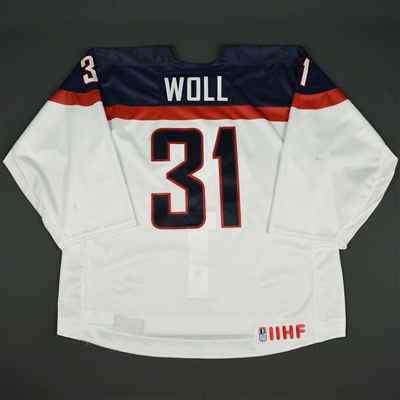 Joseph Woll - 2017 U.S. IIHF World Junior Championship - Game-Worn White Jersey