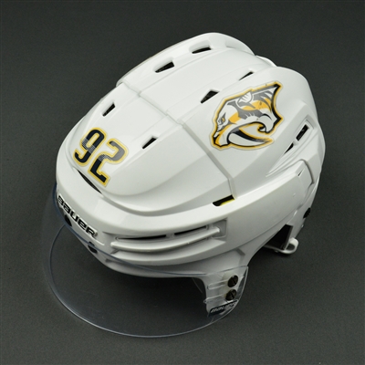 Ryan Johansen - Nashville Predators - 2016-17 Regular Season & 2017 Stanley Cup Playoffs Game-Worn White Helmet