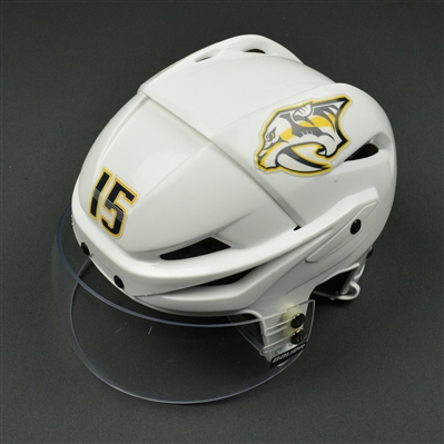 Craig Smith - Nashville Predators - 2017 Stanley Cup Final Game-Worn White Helmet