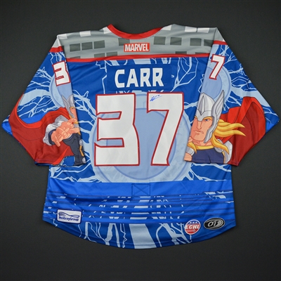 Kevin Carr - Utah Grizzlies - 2017-18 MARVEL Super Hero Night - Game-Worn Jersey