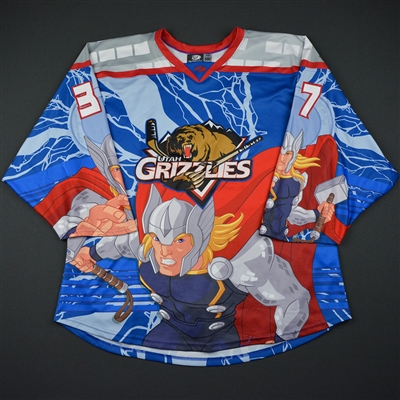 Kevin Carr - Utah Grizzlies - 2017-18 MARVEL Super Hero Night - Game-Worn Jersey