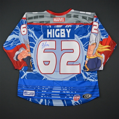 Erik Higby - Utah Grizzlies - 2017-18 MARVEL Super Hero Night - Game-Issued Jersey