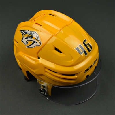 Pontus Aberg - Nashville Predators - 2017 Stanley Cup Final Game-Worn Gold Helmet