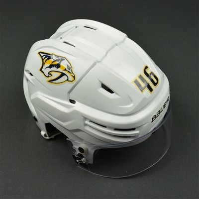 Pontus Aberg - Nashville Predators - 2017 Stanley Cup Final Game-Worn White Helmet