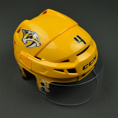 Ryan Ellis - Nashville Predators - 2017 Stanley Cup Final Game-Worn Gold Helmet