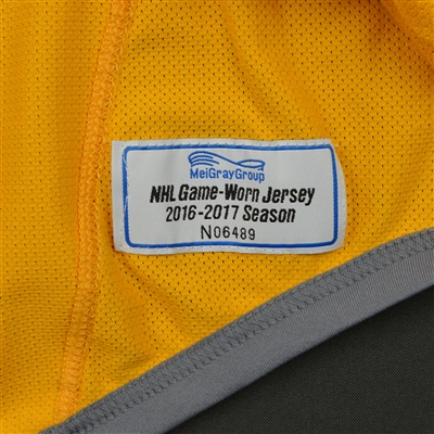 Vernon Fiddler - Nashville Predators - 2017 Stanley Cup Final Practice-Worn Jersey 