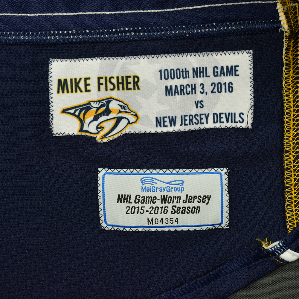 Mike Fisher 2016-2017 Nashville Predators Gold Stanley Cup Final Set 1 Game  Worn Jersey — Desert Hockey Threads