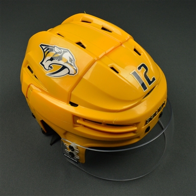 Mike Fisher - Nashville Predators - 2017 Stanley Cup Final Game-Worn Gold Helmet