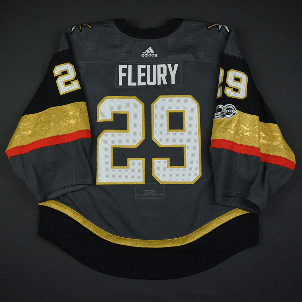 Marc-Andre Fleury Vegas Golden Knights Unsigned Gold Alternate Jersey In  Net Photograph