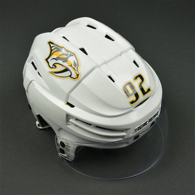 Ryan Johansen - Nashville Predators - 2016-17 Regular Season & 2017 Stanley Cup Playoffs Game-Worn White Helmet