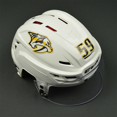 Roman Josi - Nashville Predators - 2017 Stanley Cup Final Game-Worn White Helmet