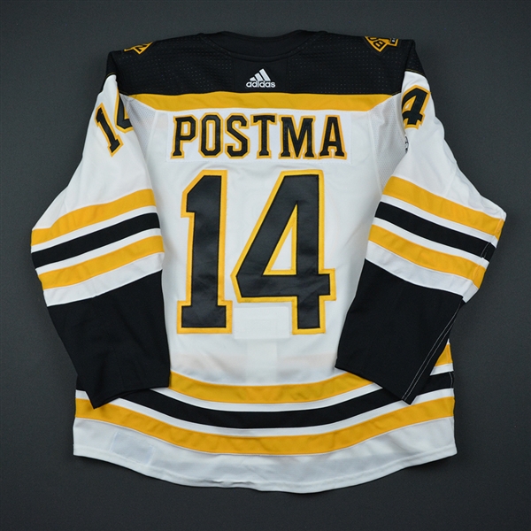 Paul Postma - Boston Bruins - 2017 Hockey Hall of Fame Game - Game-Worn Jersey - November 10