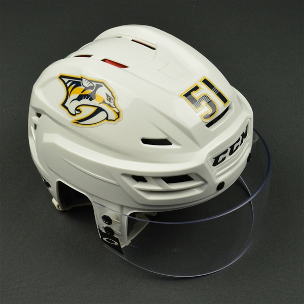 Austin Watson - Nashville Predators - 2017 Stanley Cup Final Game-Worn White Helmet