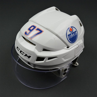 Connor McDavid - Edm. Oilers - Game-Worn CCM Helmet - Regular Season and Playoffs - PHOTO-MATCHED