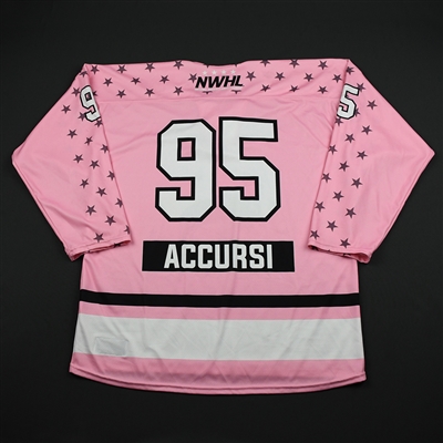 Taylor Accursi - Buffalo Beauts - Game-Worn Strides for the Cure Jersey - Jan. 20, 2018