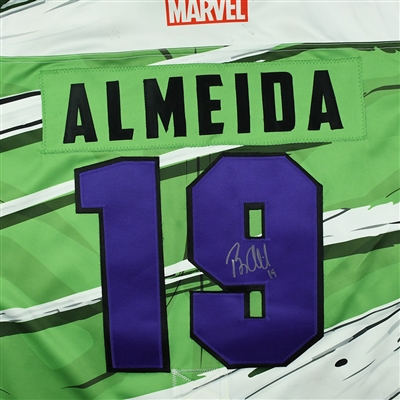 Barry Almeida - Worcester Railers - 2017-18 MARVEL Super Hero Night - Game-Worn Autographed Jersey