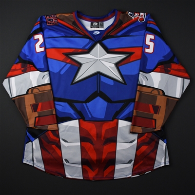 Roman Ammirato - Tulsa Oilers - 2017-18 MARVEL Super Hero Night - Game-Worn Autographed Jersey (Spelled AMMERITO on back)