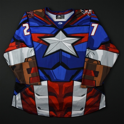 Dennis Brown - Tulsa Oilers - 2017-18 MARVEL Super Hero Night - Game-Worn Autographed Jersey
