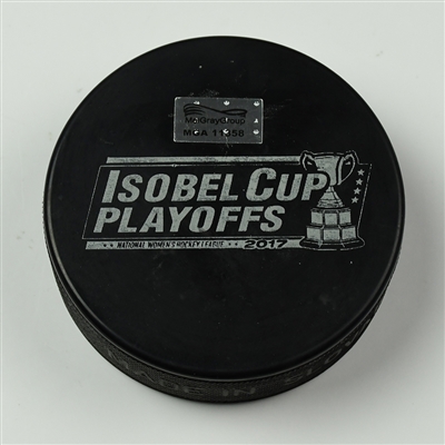Alex Carpenter - Boston Pride - Goal Puck - March 19, 2017 vs. Buffalo Beauts (Isobel Cup Playoffs Logo) - Isobel Cup Final