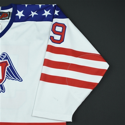 Cole Caufield - 2018 U.S. National Under-18 Development Team - Military Appreciation Game-Worn Autographed Jersey