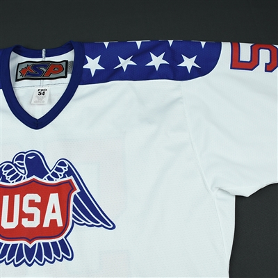 Cole Caufield - 2018 U.S. National Under-18 Development Team - Military Appreciation Game-Worn Autographed Jersey