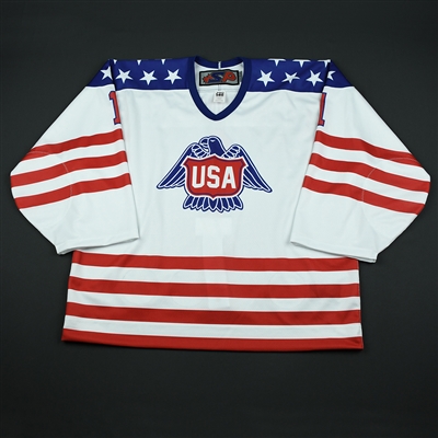 Drew DeRidder - 2018 U.S. National Under-18 Development Team - Military Appreciation Game-Issued Autographed Jersey