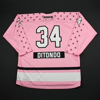 Julia DiTondo - Buffalo Beauts - Game-Issued Strides for the Cure Jersey - Jan. 20, 2018