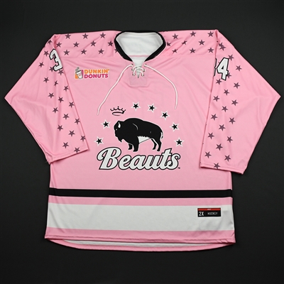 Julia DiTondo - Buffalo Beauts - Game-Issued Strides for the Cure Jersey - Jan. 20, 2018