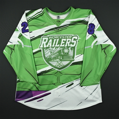 Connor Doherty - Worcester Railers - 2017-18 MARVEL Super Hero Night - Game-Issued Autographed Jersey