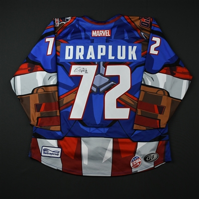 Eric Drapluk - Tulsa Oilers - 2017-18 MARVEL Super Hero Night - Game-Worn Autographed Jersey