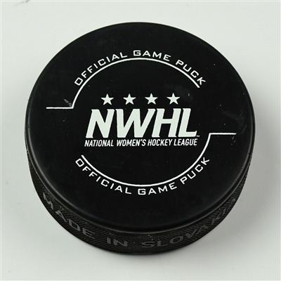 Sarah Edney - Buffalo Beauts - Goal Puck - March 17, 2018 vs. Boston Pride (Isobel Cup Playoffs Logo) - Isobel Cup Semi-Final