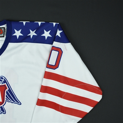 Ty Emberson - 2018 U.S. National Under-18 Development Team - Military Appreciation Game-Worn Autographed Jersey