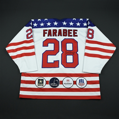 Joel Farabee - 2018 U.S. National Under-18 Development Team - Military Appreciation Game-Worn Autographed Jersey