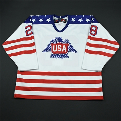 Joel Farabee - 2018 U.S. National Under-18 Development Team - Military Appreciation Game-Worn Autographed Jersey