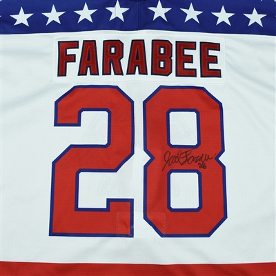 Joel Farabee - 2018 U.S. National Under-18 Development Team - Military Appreciation Game-Worn Autographed Jersey