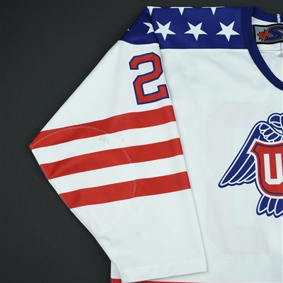 Joel Farabee - 2018 U.S. National Under-18 Development Team - Military Appreciation Game-Worn Autographed Jersey