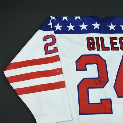 Patrick Giles - 2018 U.S. National Under-18 Development Team - Military Appreciation Game-Worn Autographed Jersey w/A