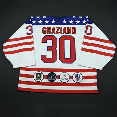 Josh Graziano - 2018 U.S. National Under-18 Development Team - Military Appreciation Game-Worn Autographed Jersey