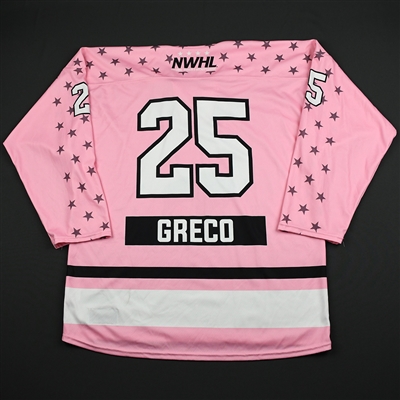 Jacquie Greco - Buffalo Beauts - Game-Worn Strides for the Cure Jersey - Jan. 20, 2018