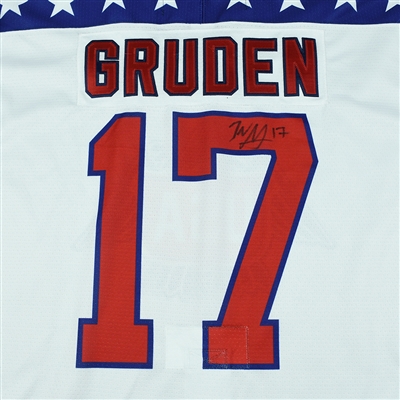 Jonathan Gruden - 2018 U.S. National Under-18 Development Team - Military Appreciation Game-Worn Autographed Jersey w/A