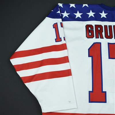 Jonathan Gruden - 2018 U.S. National Under-18 Development Team - Military Appreciation Game-Worn Autographed Jersey w/A