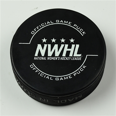 Alexa Gruschow - Metropolitan Riveters - Goal Puck - March 25, 2018 vs. Buffalo Beauts (Isobel Cup Playoffs Logo) - Isobel Cup Final