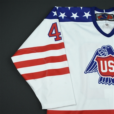 Jack Hughes - 2018 U.S. National Under-18 Development Team - Military Appreciation Game-Worn Autographed Jersey