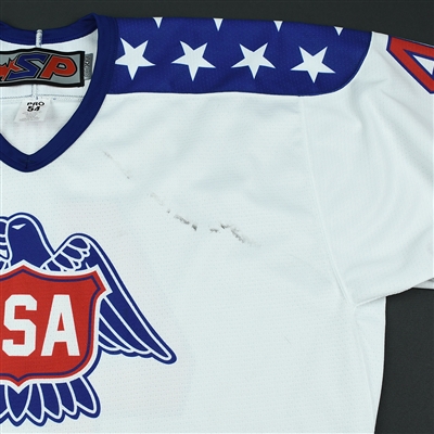 Jack Hughes - 2018 U.S. National Under-18 Development Team - Military Appreciation Game-Worn Autographed Jersey