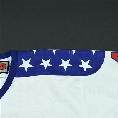 Jack Hughes - 2018 U.S. National Under-18 Development Team - Military Appreciation Game-Worn Autographed Jersey