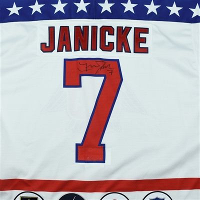 Trevor Janicke - 2018 U.S. National Under-18 Development Team - Military Appreciation Game-Worn Autographed Jersey