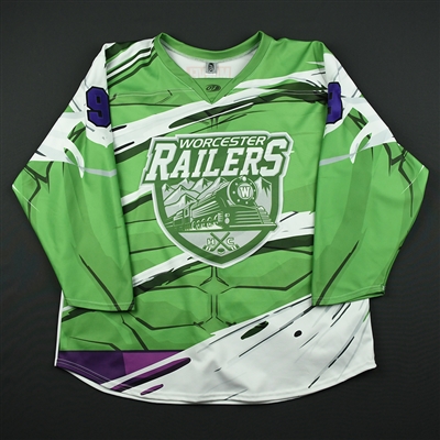Kellen Jones - Worcester Railers - 2017-18 MARVEL Super Hero Night - Game-Worn Autographed Jersey